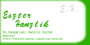 eszter hanzlik business card